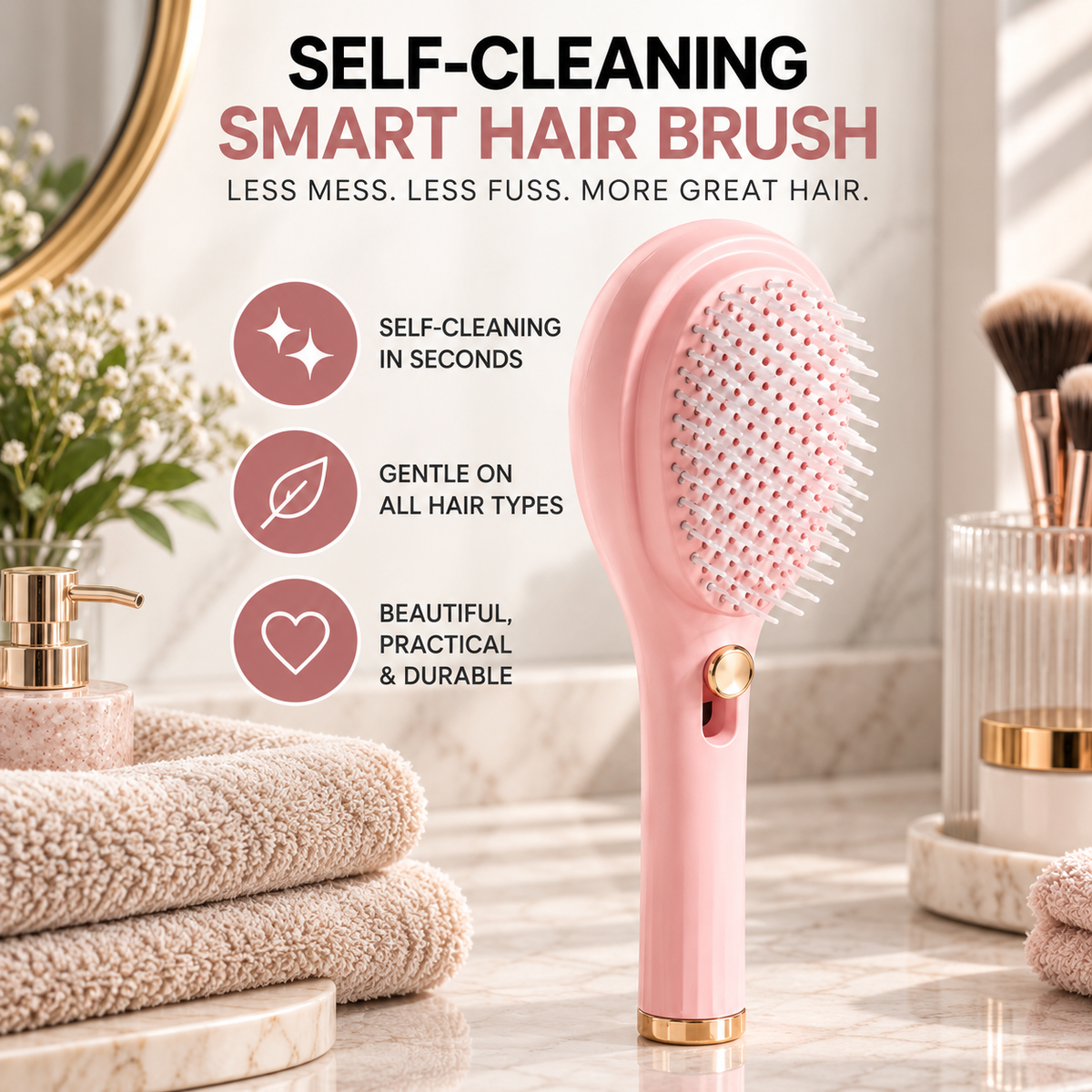 Self Cleaning Smart Hair Brush