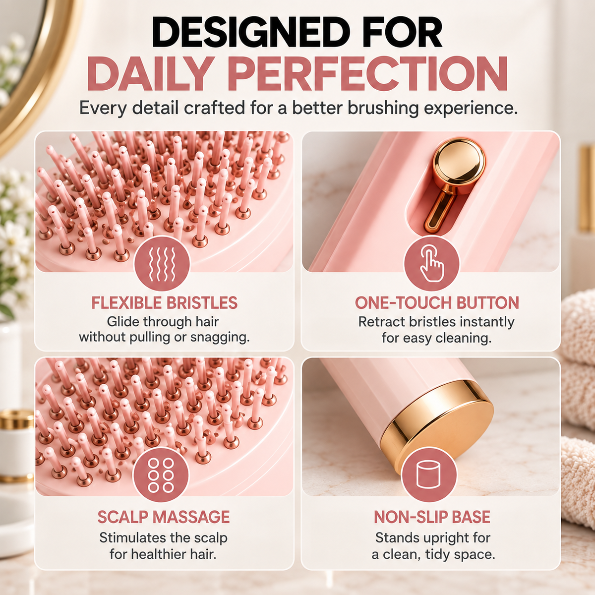 Self Cleaning Smart Hair Brush